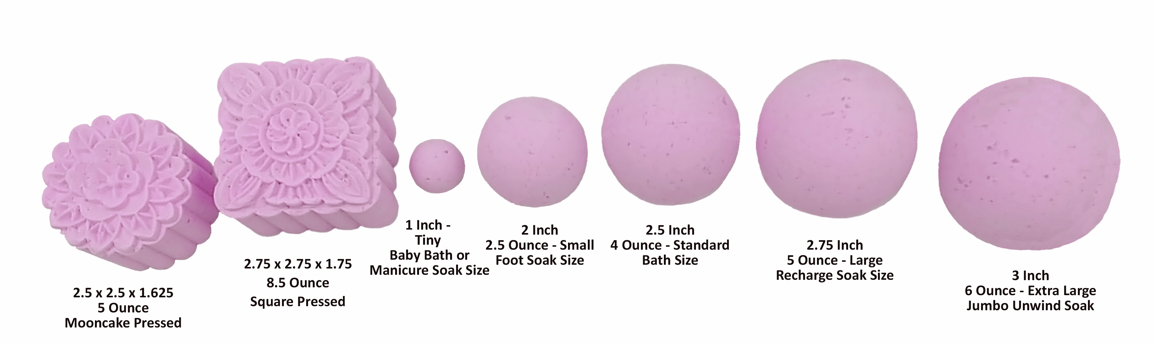 Bath Bombs, 1″ 3″ Grass Root Essentials