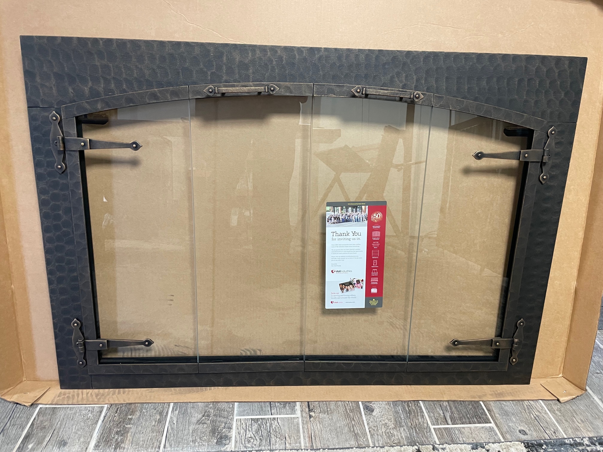 Stoll Bar Iron Custom Masonry Fireplace Door Copper Grass Roots