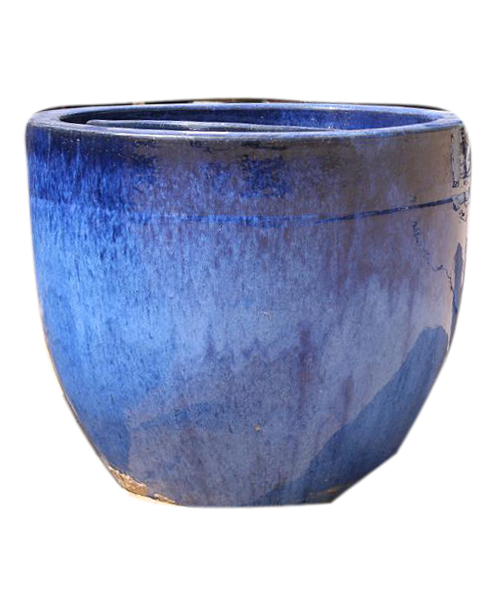 Ceramic Blue Pots Grass Roots