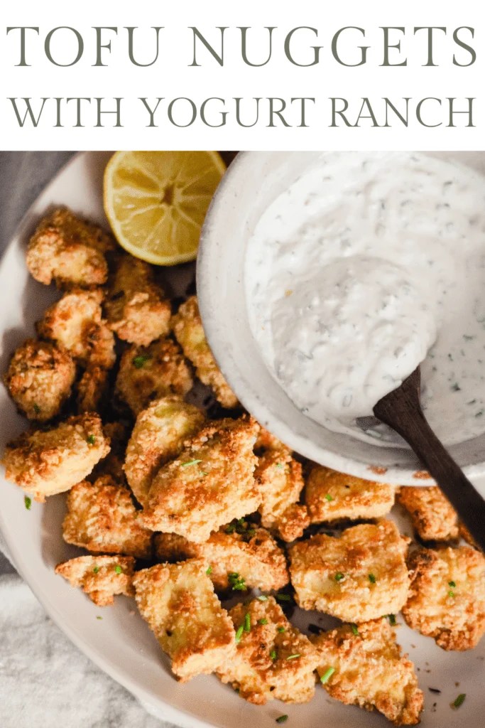 Tofu Nuggets with Yogurt Ranch Dip Healthy Baked Tofu Recipe