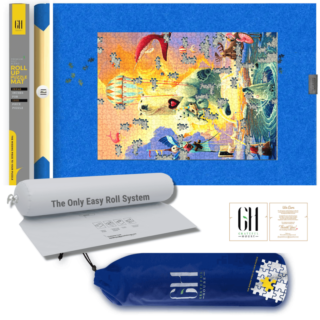 Premium Wool Blend Puzzle Mat 2000 Piece Puzzles 30x48 Charcoal Grey