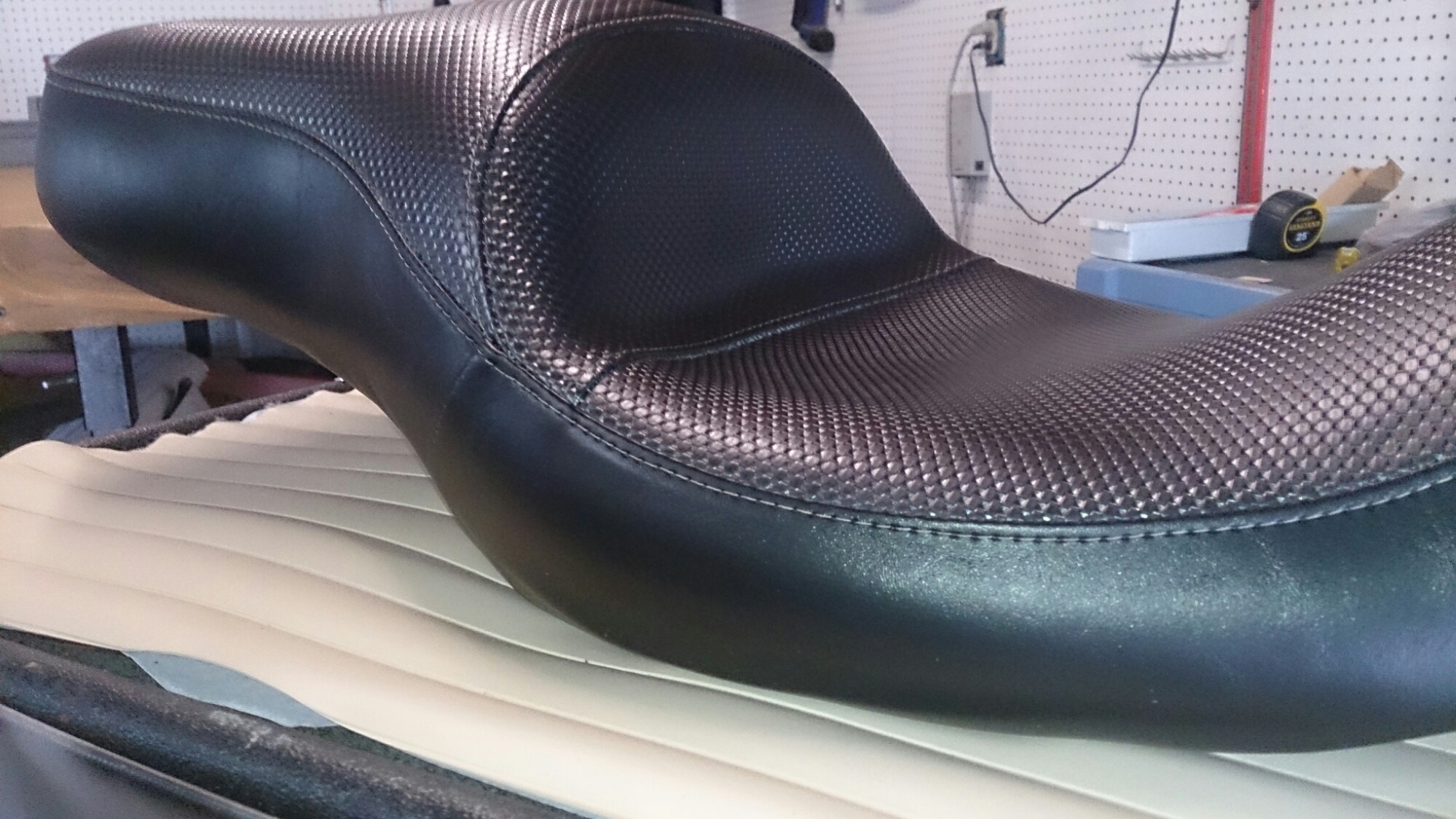 Harley Davidson Ultra Glide seat upholstery Grateful Threads Custom