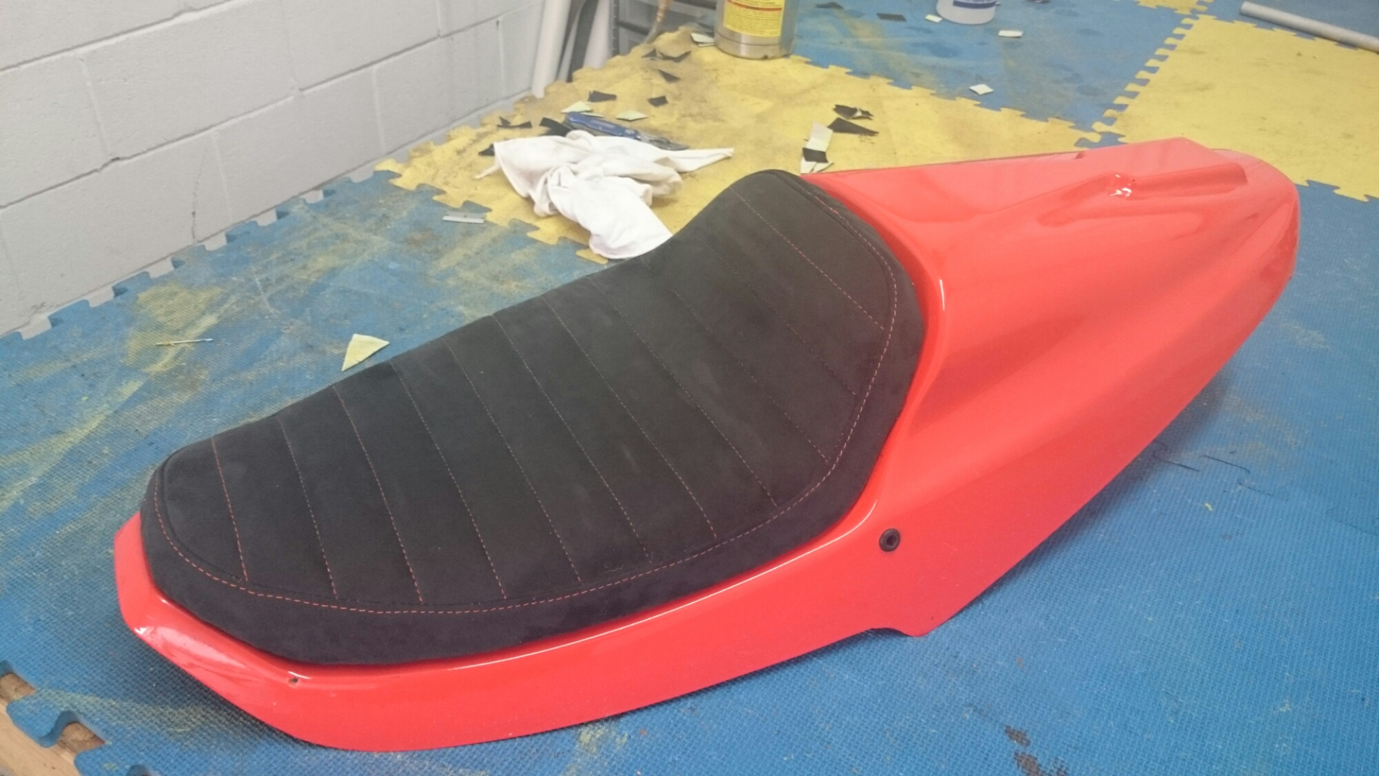 2015 Sportster suede motorcycle seat Grateful Threads Custom Upholstery