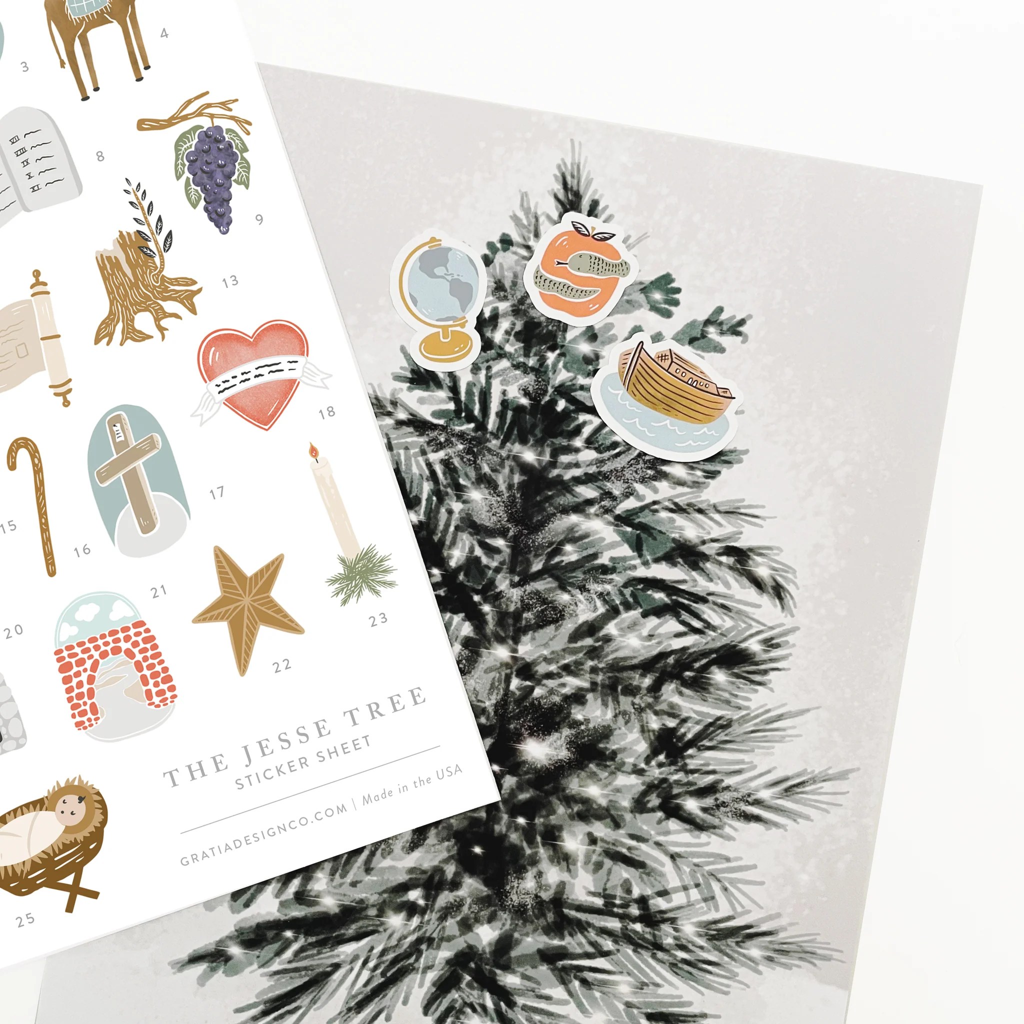 The Jesse Tree Sticker Kit Gratia Design Co.