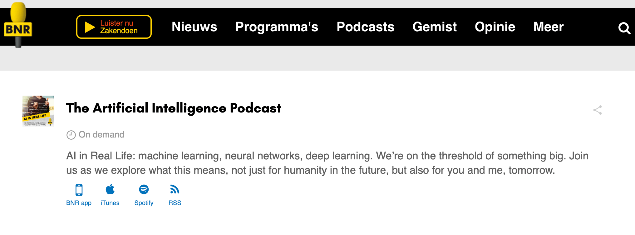 Featured in BNR's Artificial Intelligence Podcast on AI in Media