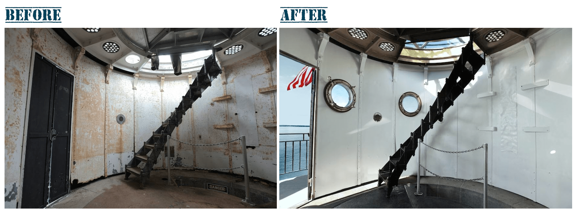 Before and after The watch room is shaping up