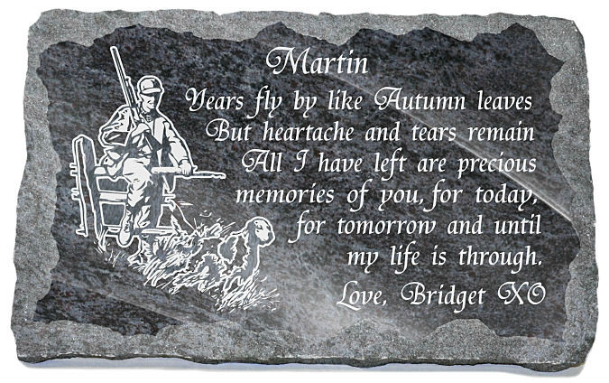 Hunting Memorial Plaques for Graves Granite Design 2020