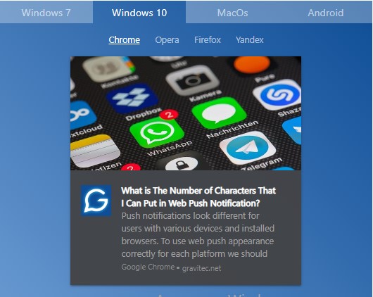 Push Notification Character Limit for iOS, Android and Web