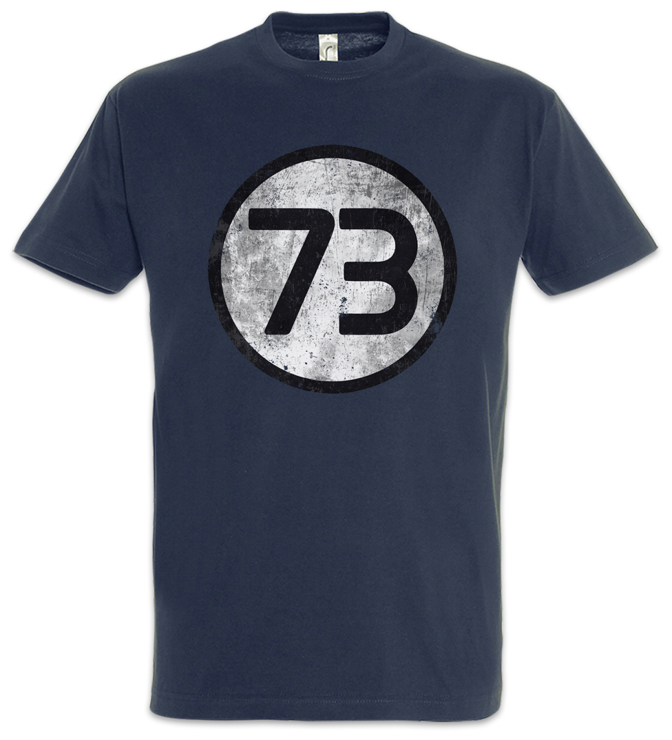 Sheldon Cooper BLACK THE BIG BANG NUMBER 73 THEORY VINTAGE LOGO I T