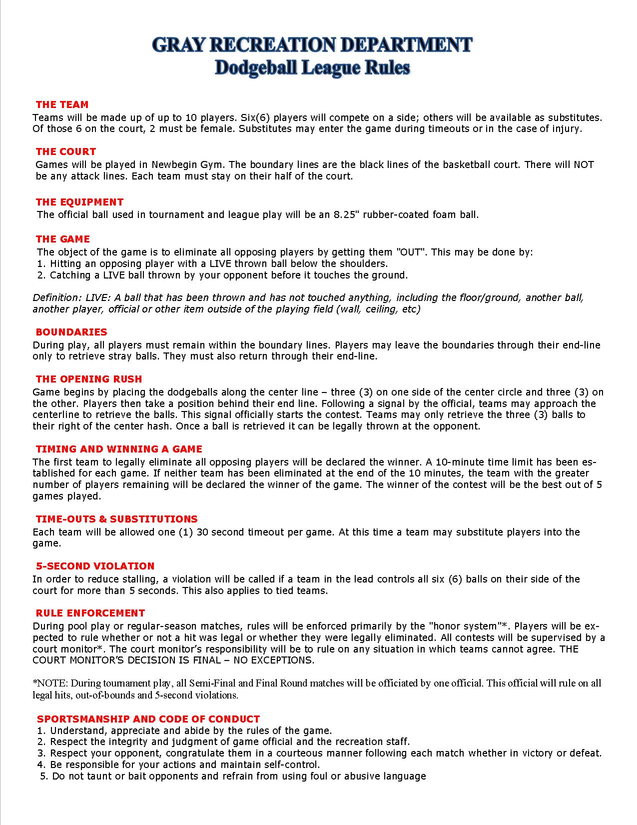 GNG Recreation Dodgeball League