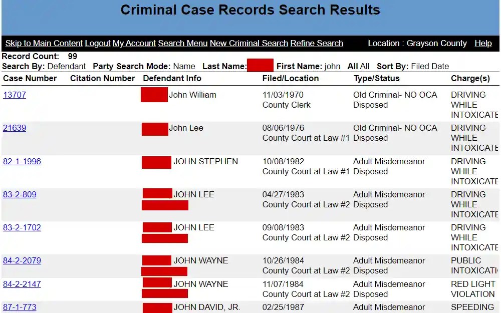 Free Grayson County Public Records Search (Marital, Warrants, Arrests
