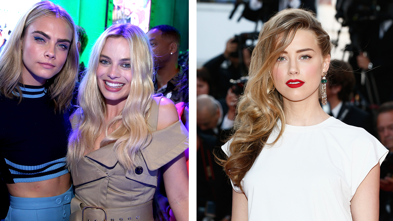 Amber Heard hits the town with Margot Robbie and Cara Delevingne after