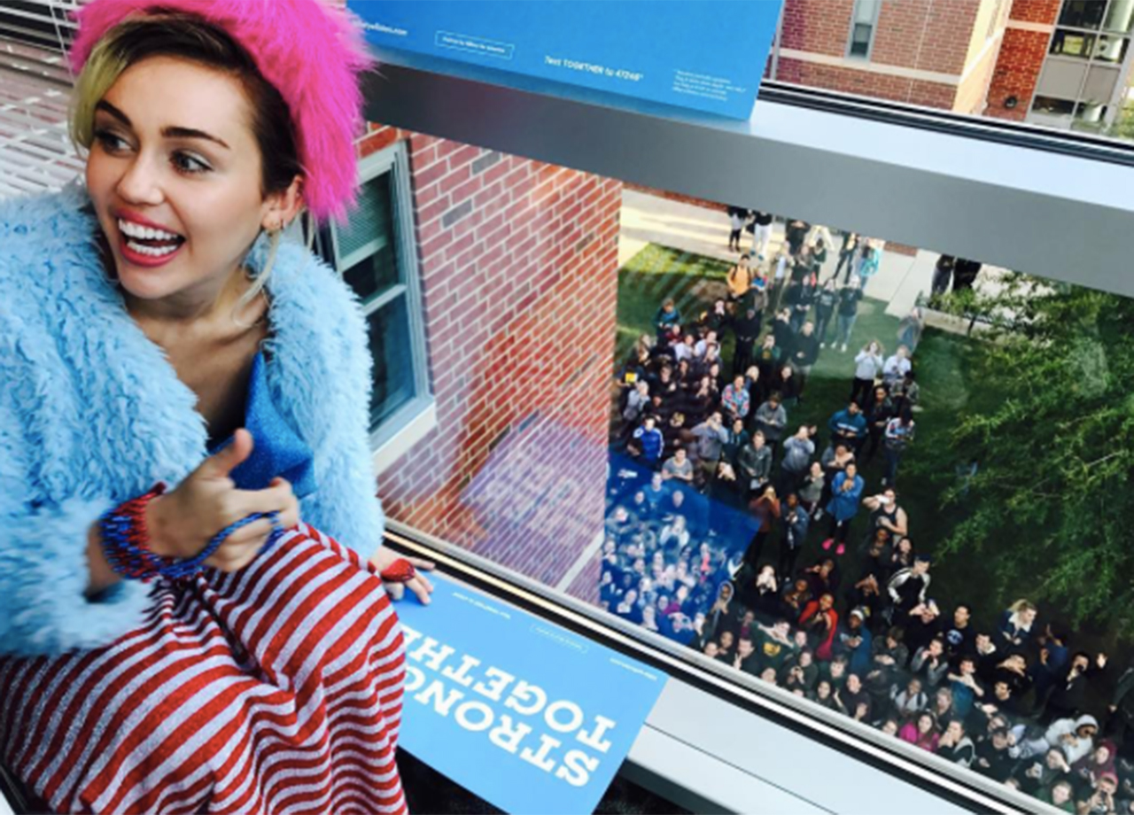 Katy Perry and Miley Cyrus hit the campaign trail for Hillary Clinton