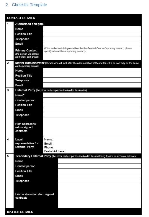 Checklist for Legal Services GRCReady