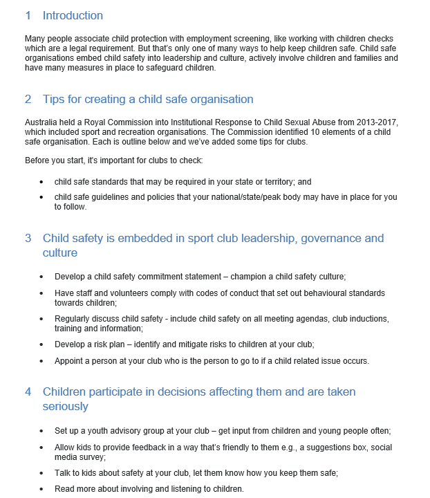 Guidelines for Child Protection GRCReady