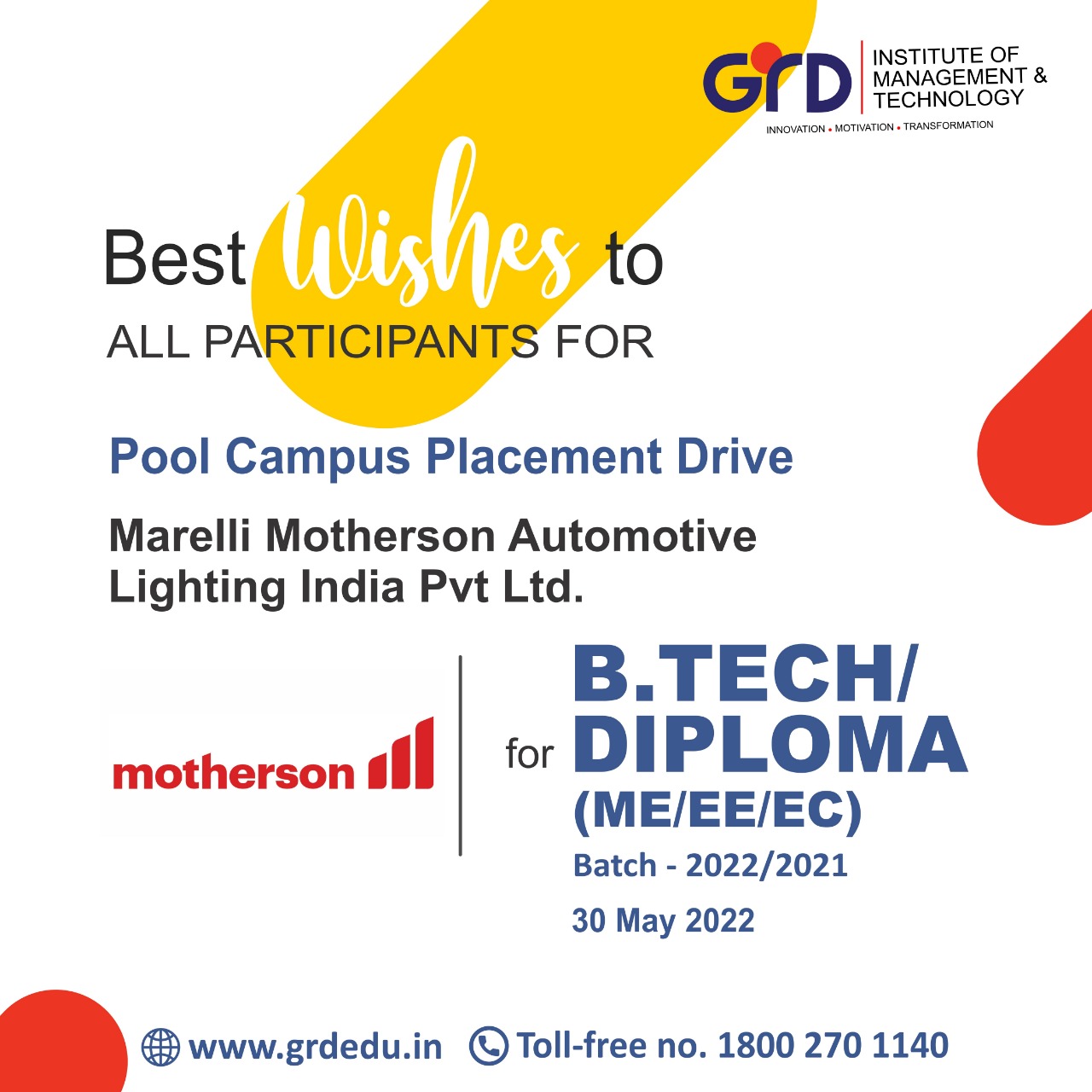 Marelli Motherson Automotive Lighting India Pvt Ltd. Best institute