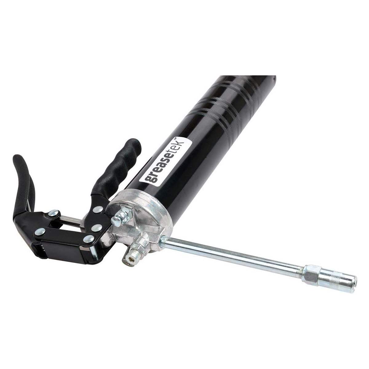 GreaseTek Premium Pistol Grip Grease Gun with 18″ Hose and Extension