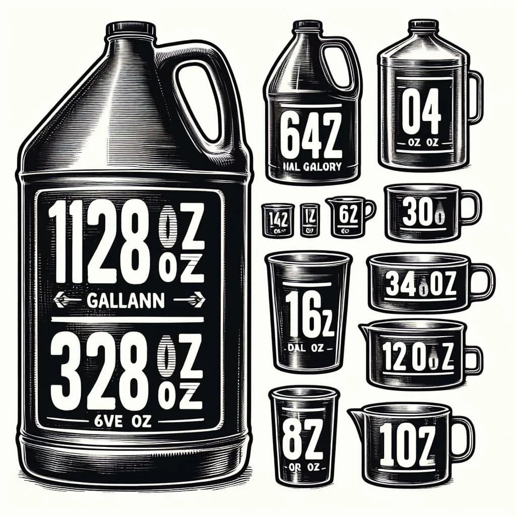 How many ounces in a gallon