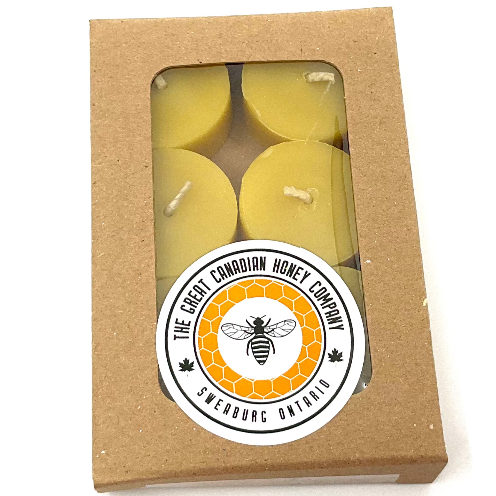 6 Tealight Brown Box Candle The Great Canadian Honey Company