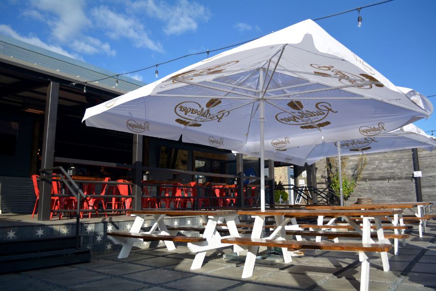 The sparkling new Sneaky Pete's patio bar and beer garden opens in