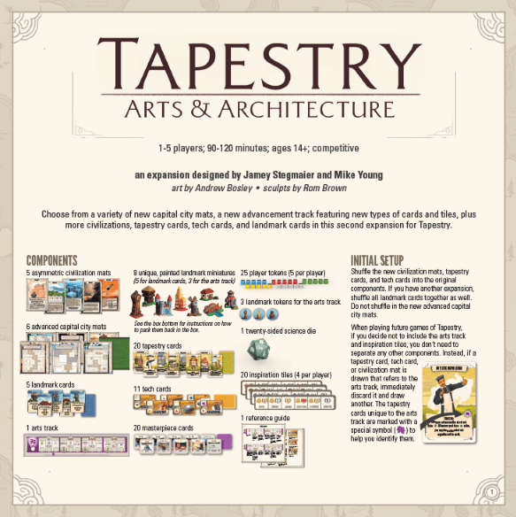 Tapestry Arts and Architecture Great Escape Adventures Board Games