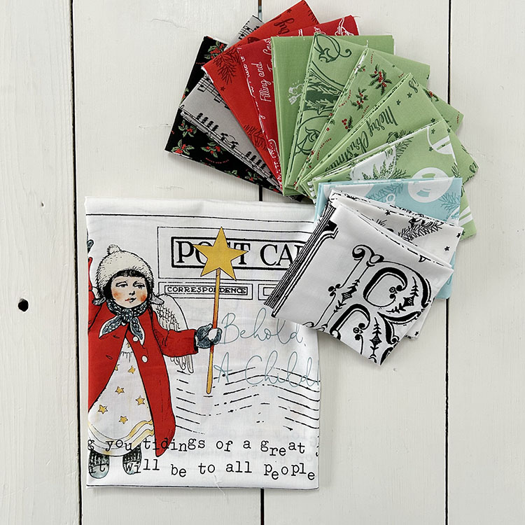 12 Piece Christmas Fat Quarter Bundle w/ Placemat Panel Great Joy Studio