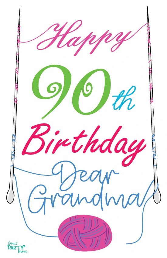 Free Printable 90th Birthday Cards for Grandma