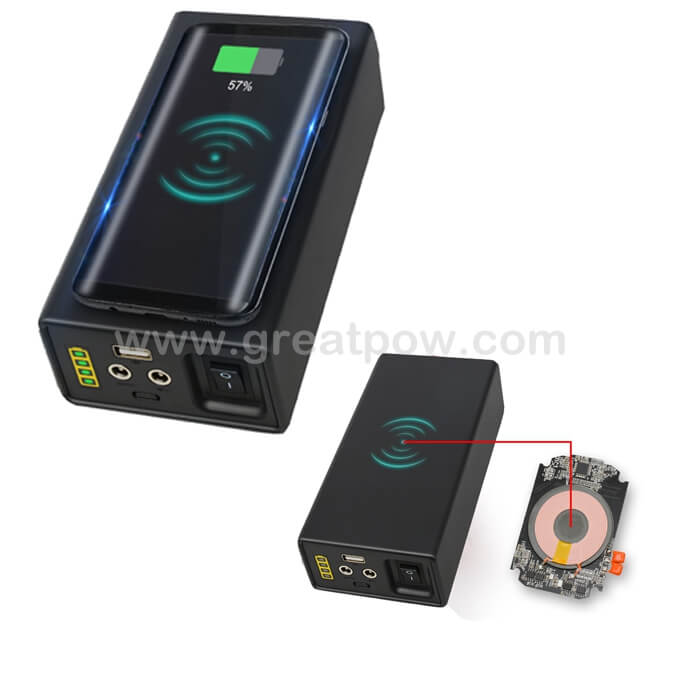 12V 5V Output 10W 12.6V 12800mAh Wireless charging function Dual Output