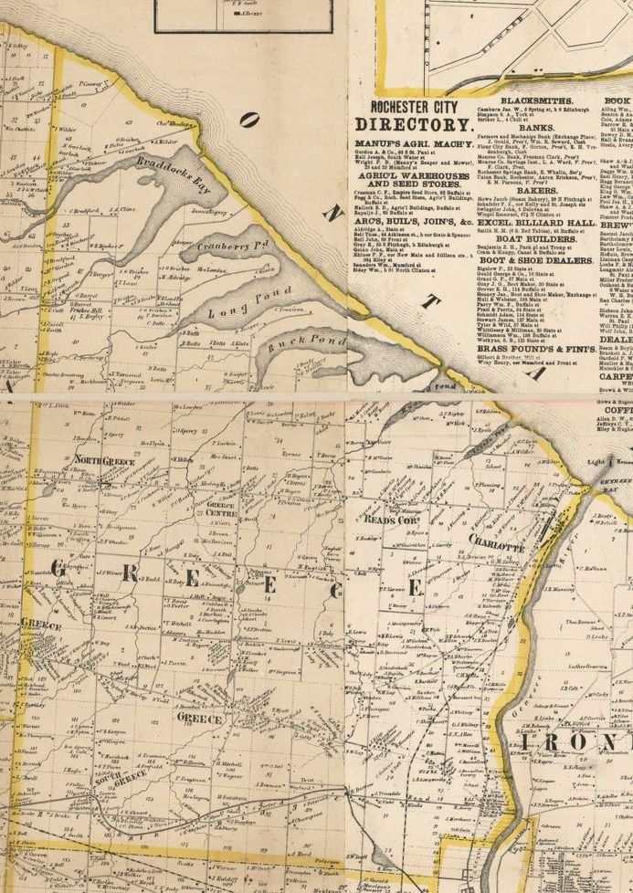 Map of Greece 1858 Town of Greece Historical Images