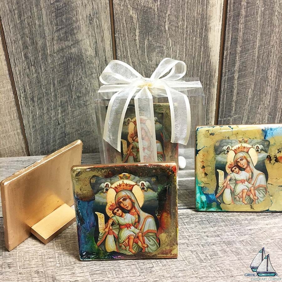 Colored artistic ceramic squares • Greek Art Corner