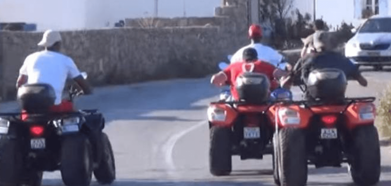 QuadBike Riders Flout Traffic Laws in Mykonos (video)