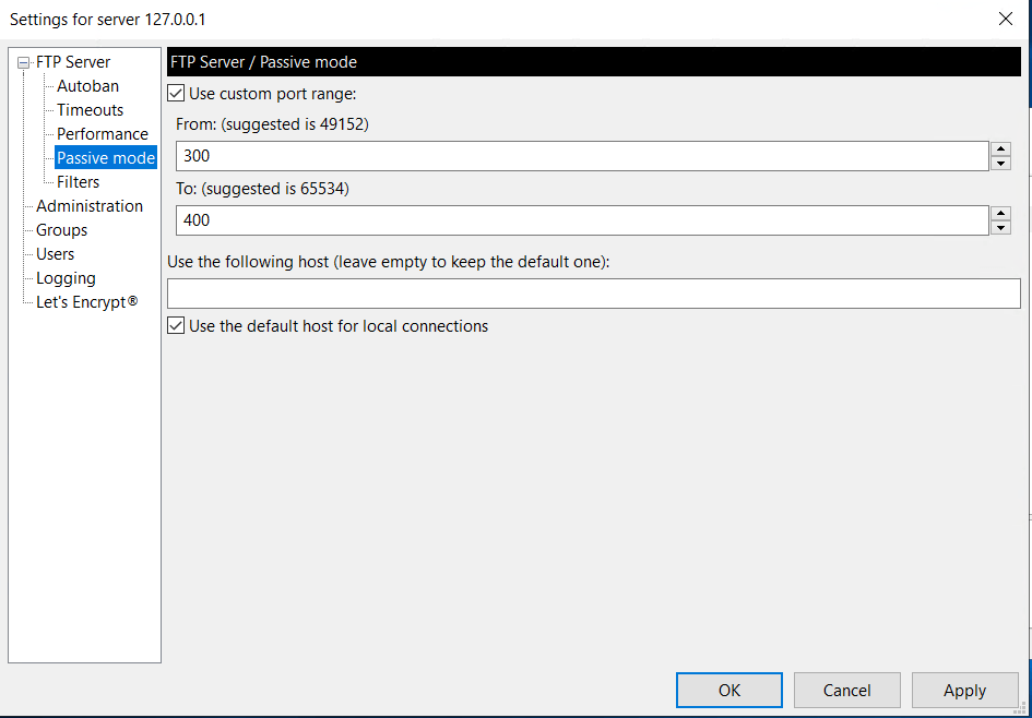 How to install and configure a FileZilla Server to transfer files data
