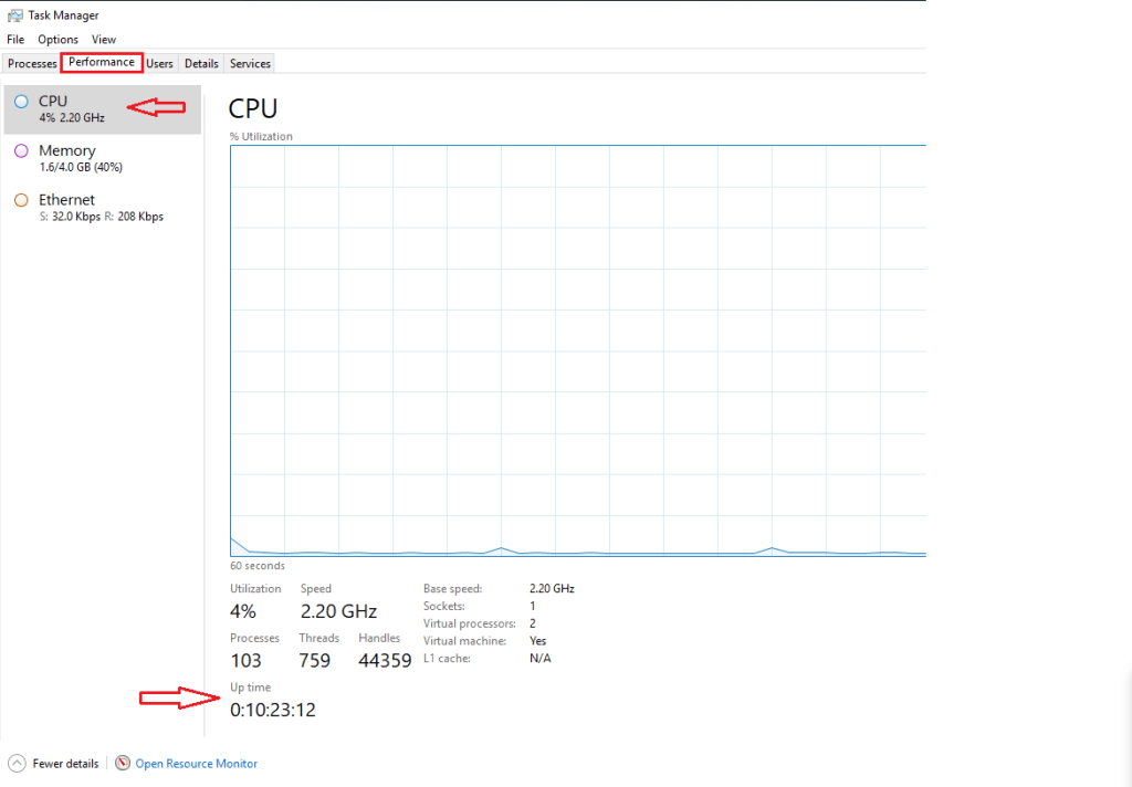 How to check Windows Server Uptime GreenCloud Documentation