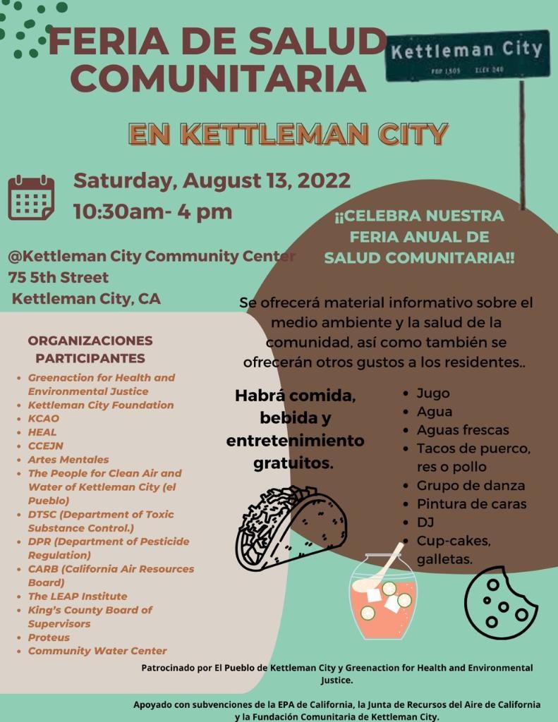 Kettleman City Community Health Fair, sponsored by Greenaction and El