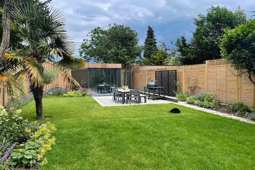 Garden design East Molesey with home office