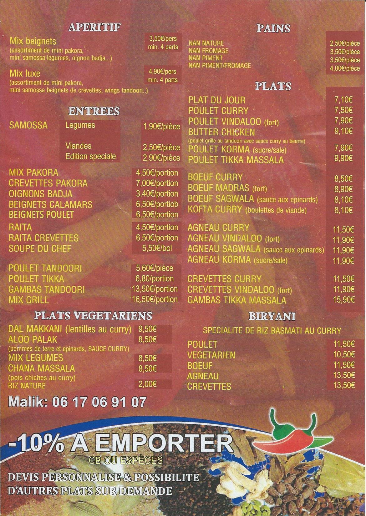 Bienvenue au Green Chili, Restaurant, spécialités indiennes et