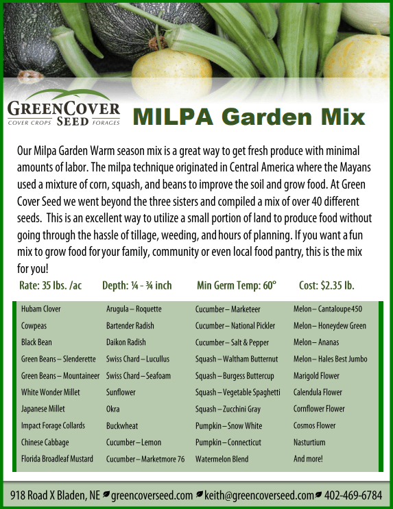 MILPA Garden Warm Season Mix » Green Cover Seed