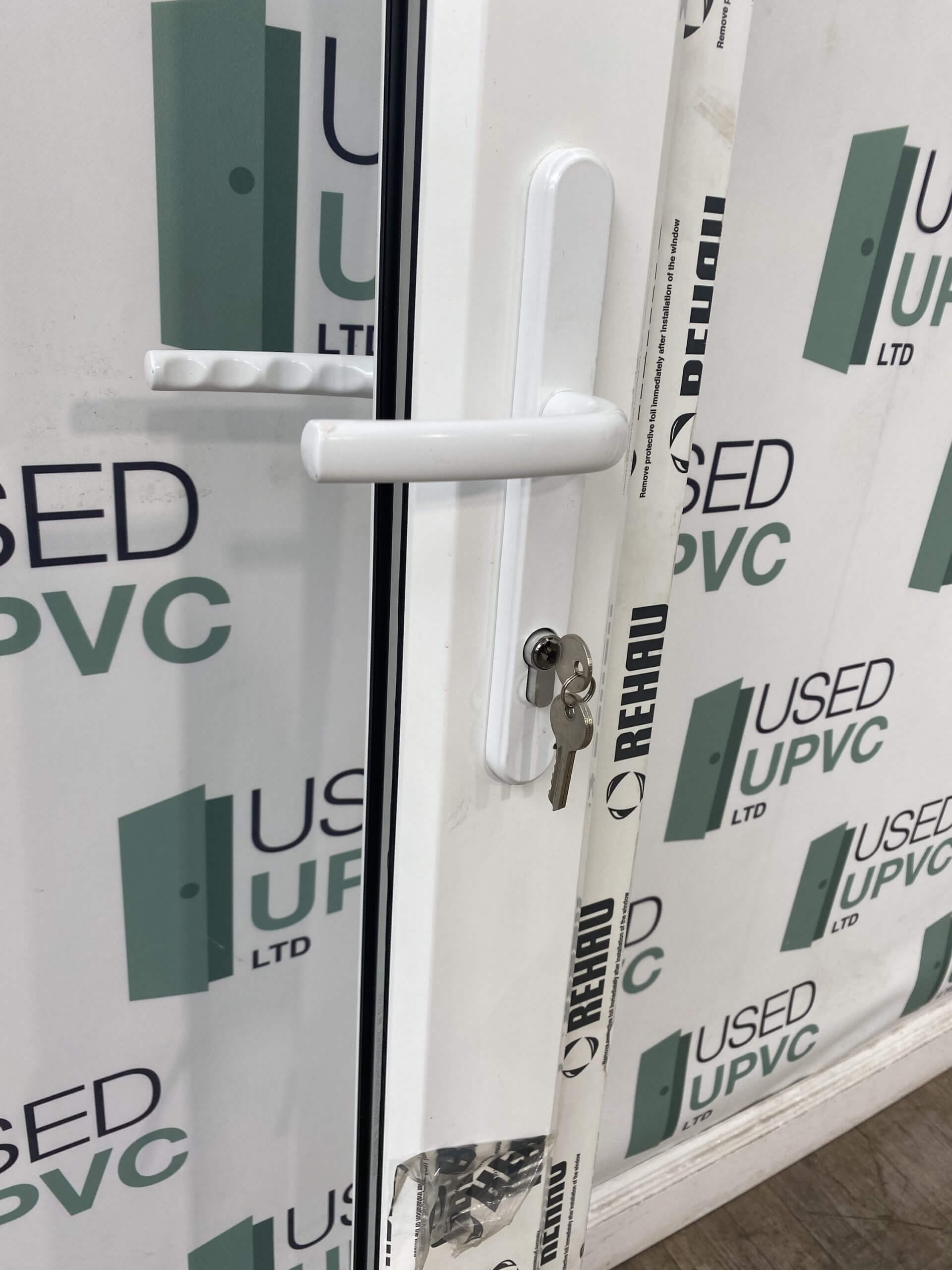 Rehau Upvc White Back Door Green doors