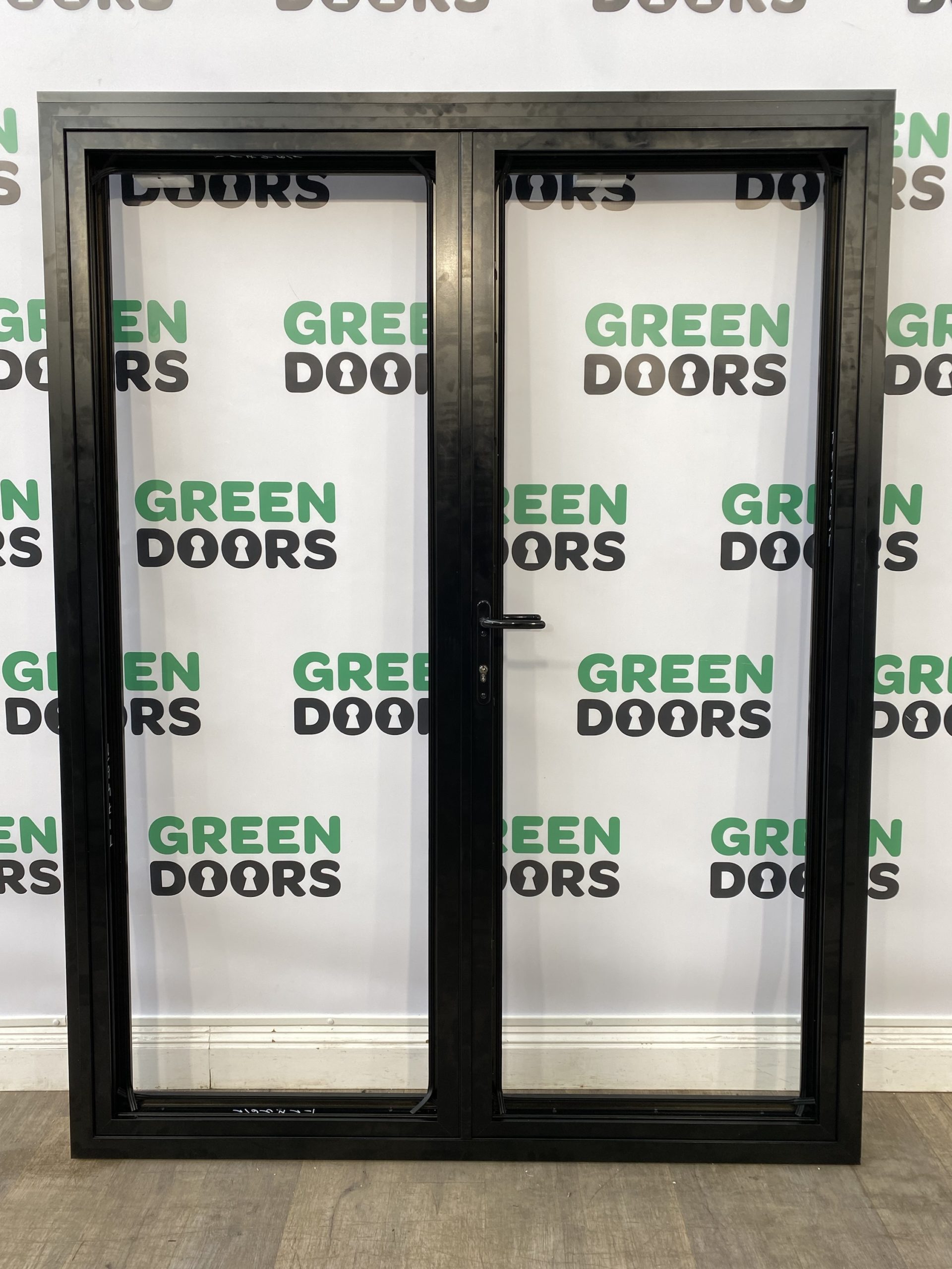 Durafold 1000 Aluminium Black French Doors Green doors
