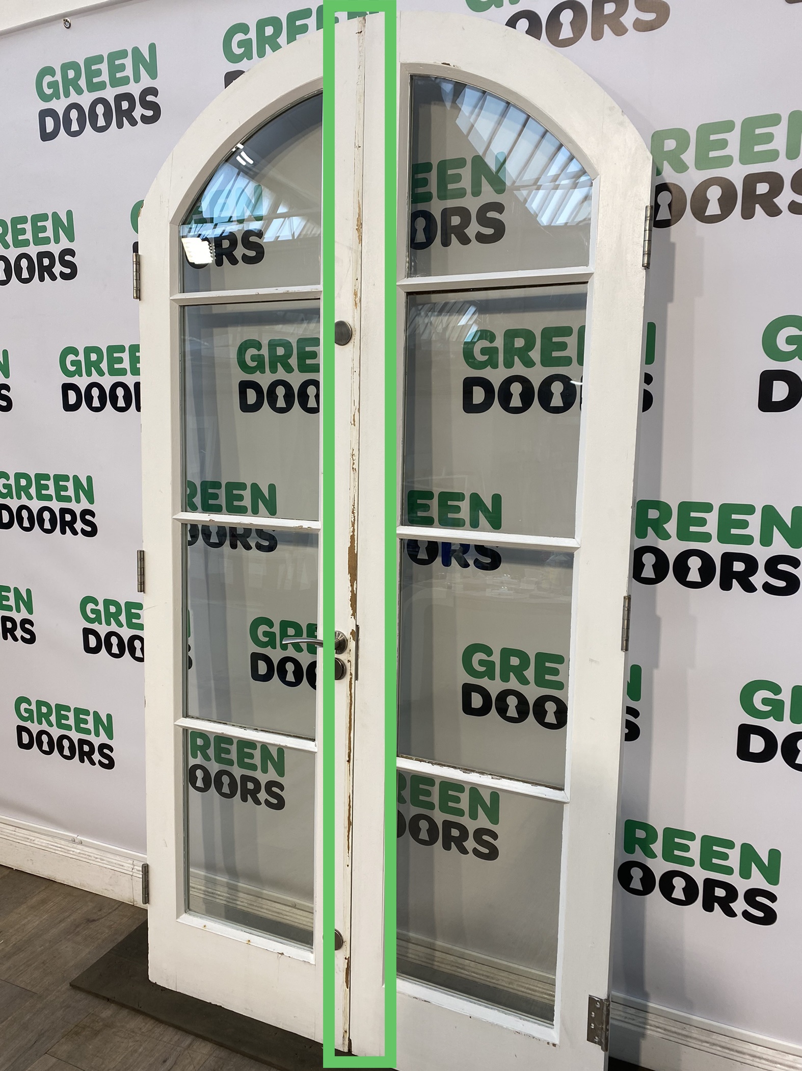 HARDWOOD ARCHED FRENCH DOORS BARS WOODEN BESPOKE TALL DOUBLE