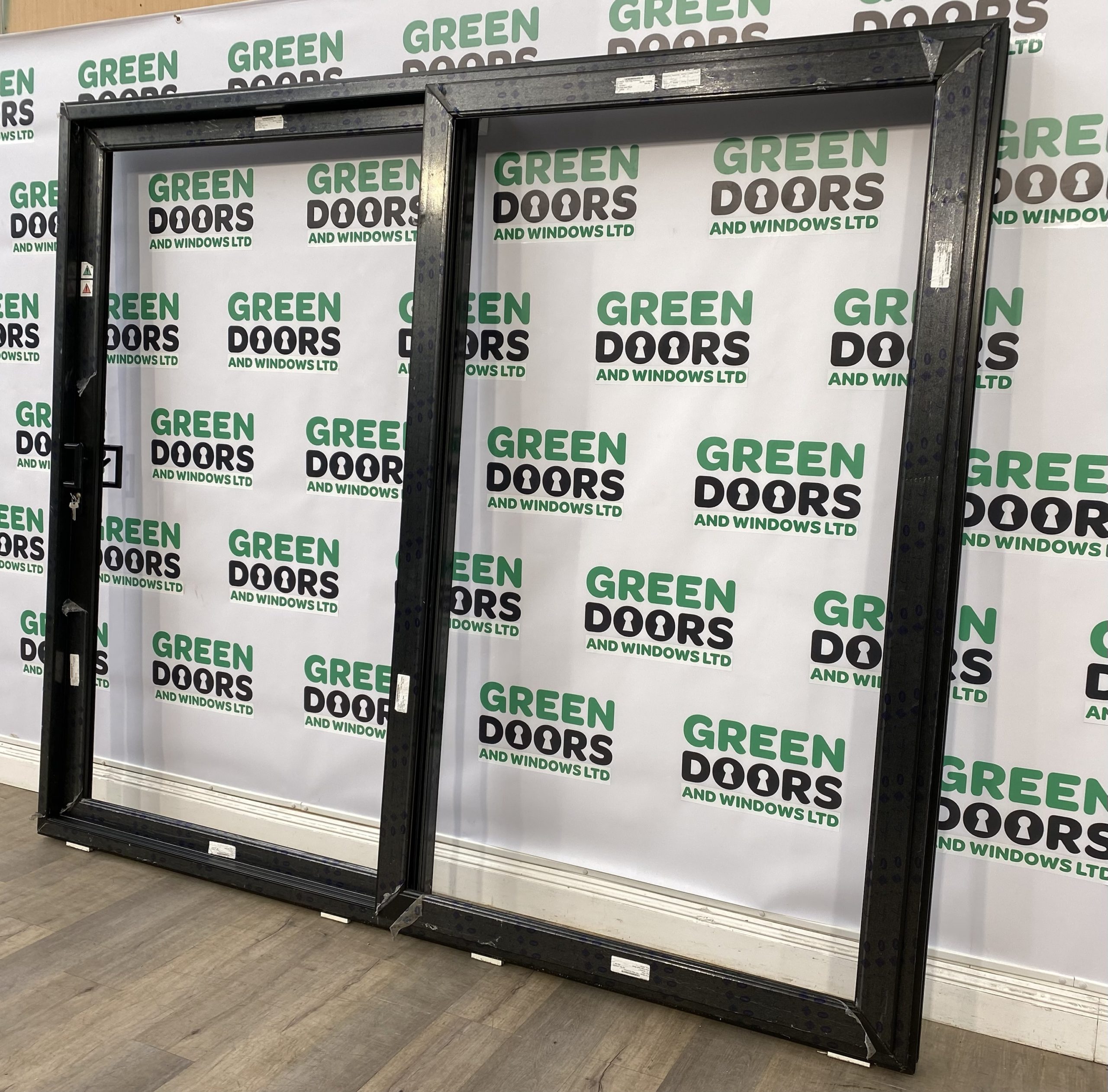 VEKA Upvc Black Patio/Sliding Doors Green doors