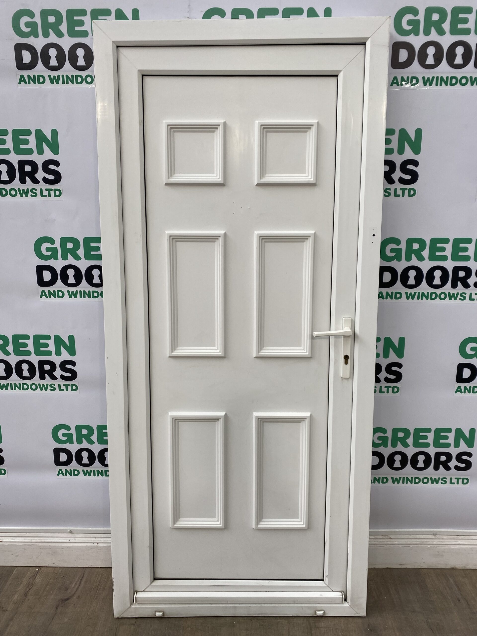 Upvc White Back Door Green doors