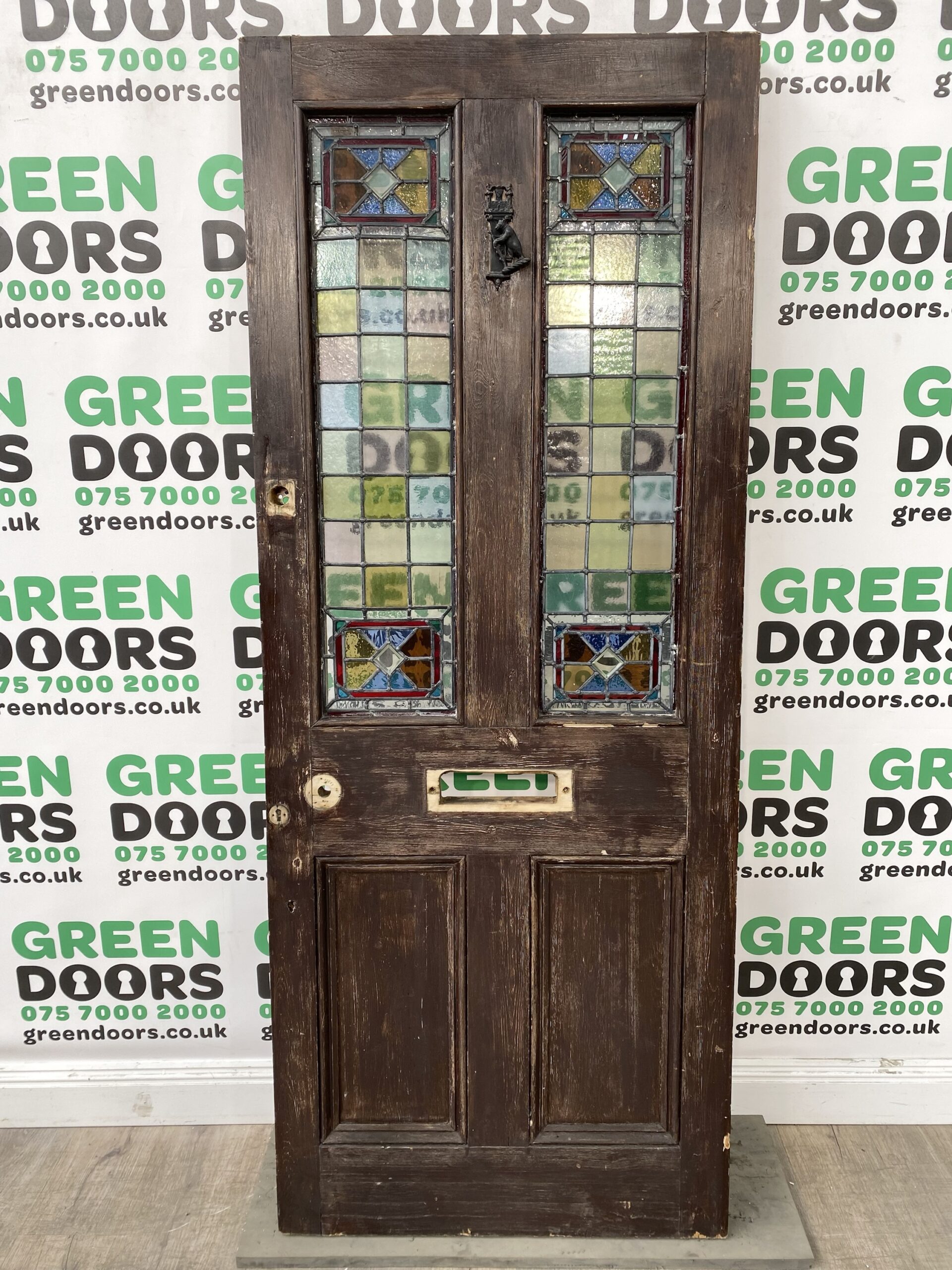 Antique/Reclaimed Wooden Front Door Green doors