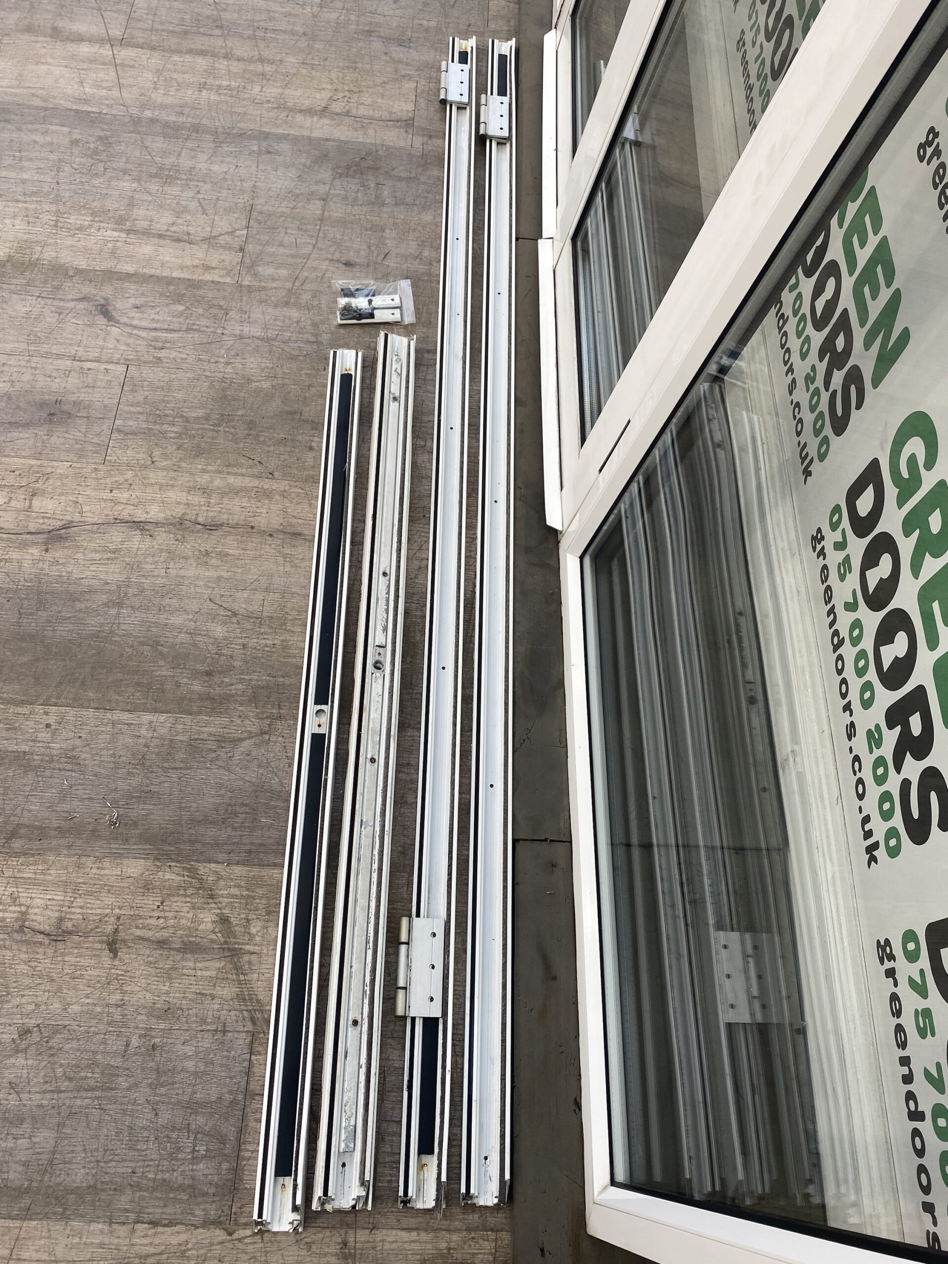 Aluminium White French Doors with Sidelights Green doors