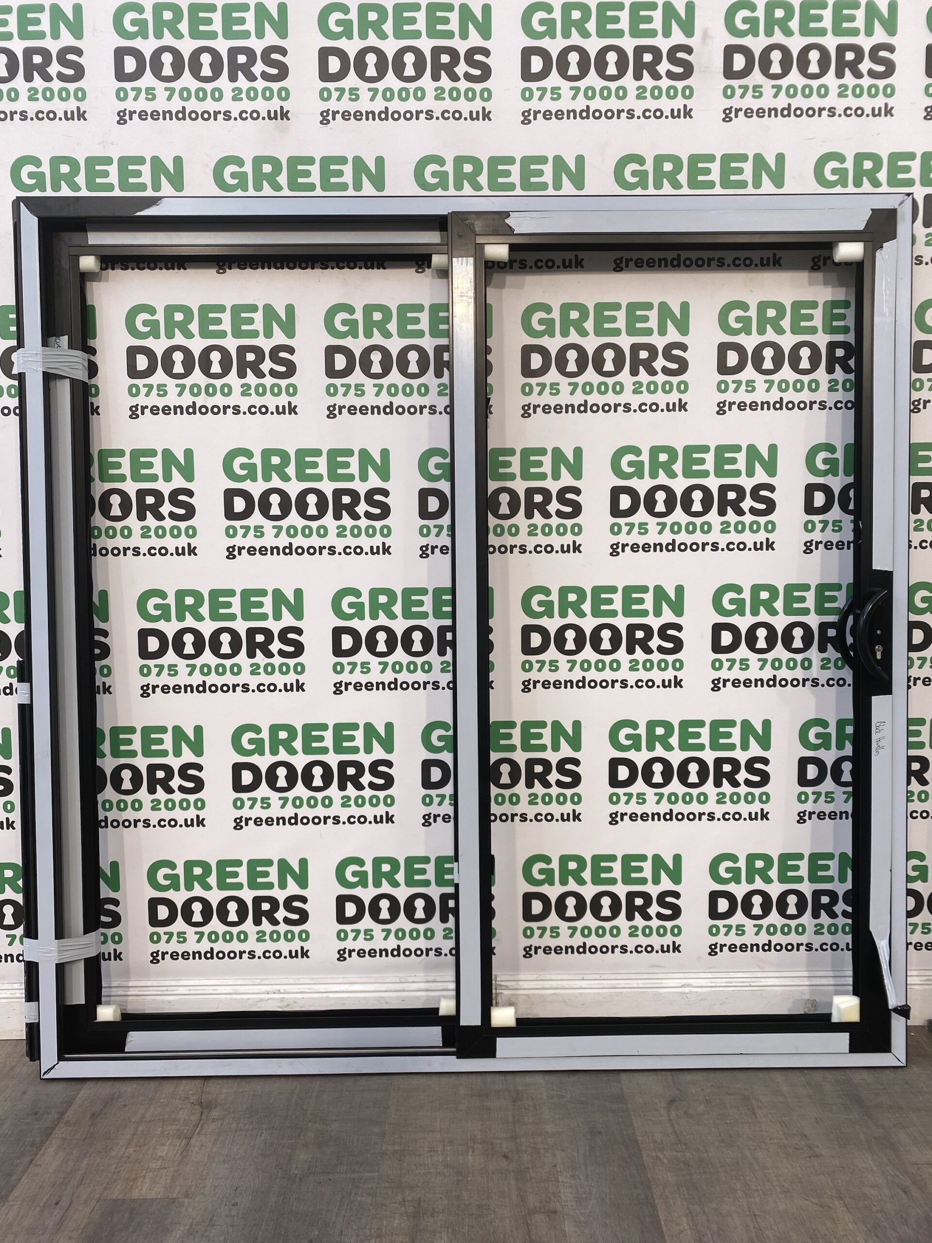ALUK Aluminium Black Patio/Sliding Doors Green doors