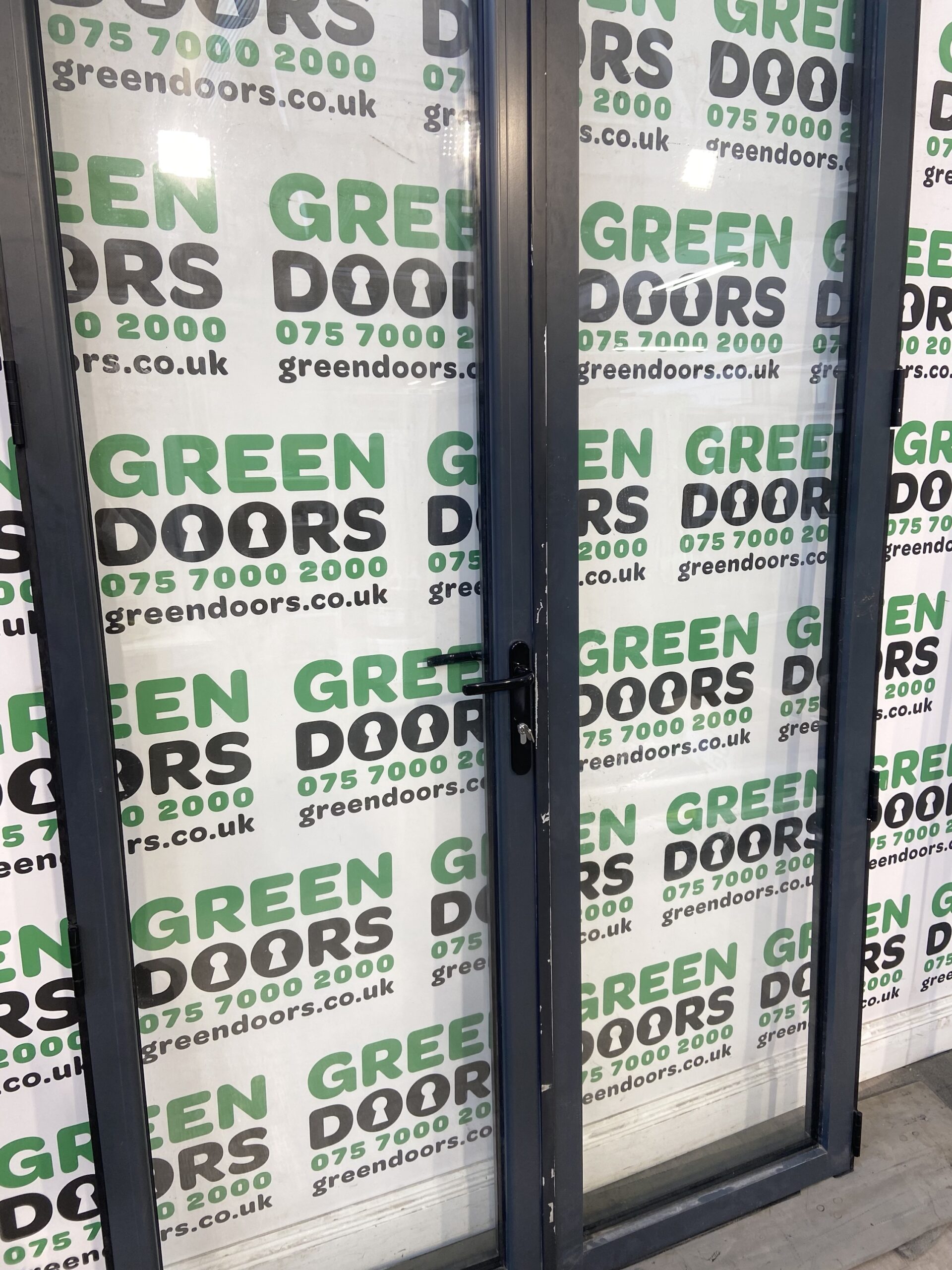 ALUK Aluminium Anthracite Grey French Doors Green doors