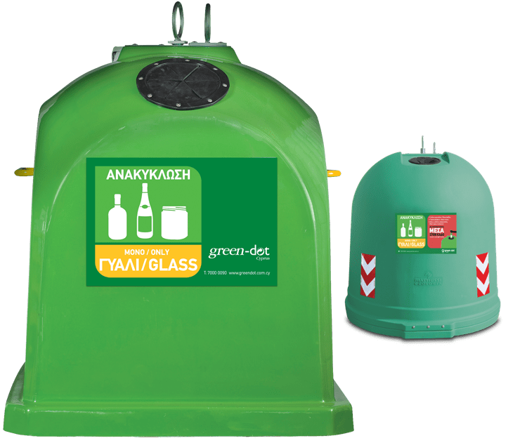 Συλλογή γυαλιού από κάδους τύπου «καμπάνα» Green Dot Cyprus