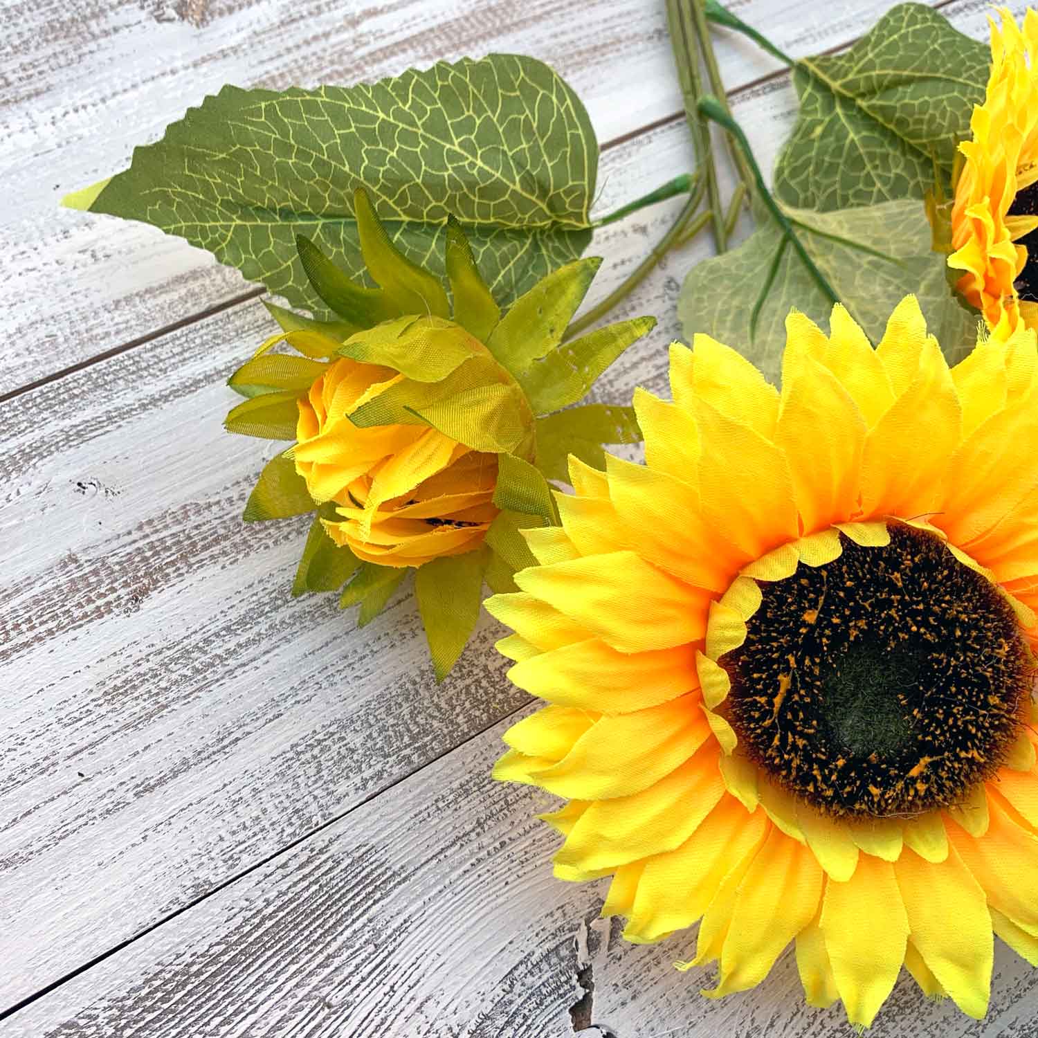 Triple Sunflower Stem 28" Greenery Gal