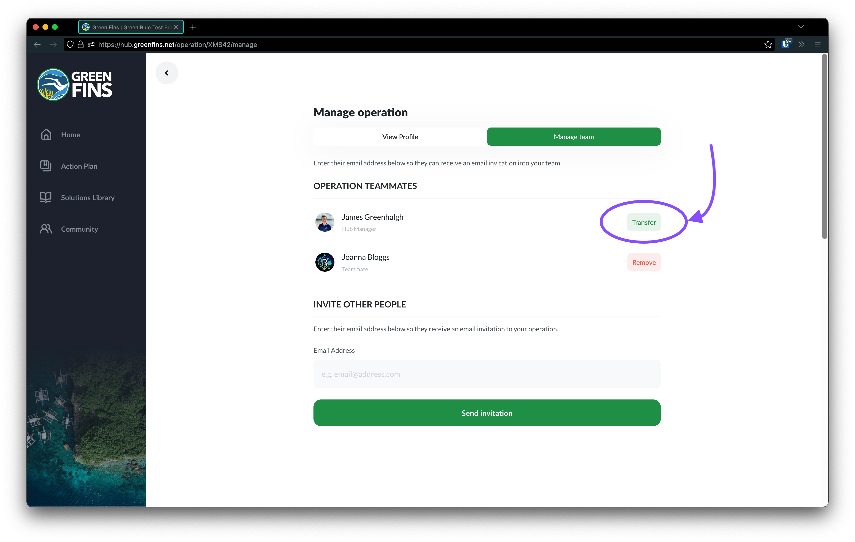 Hub Guide Green Fins