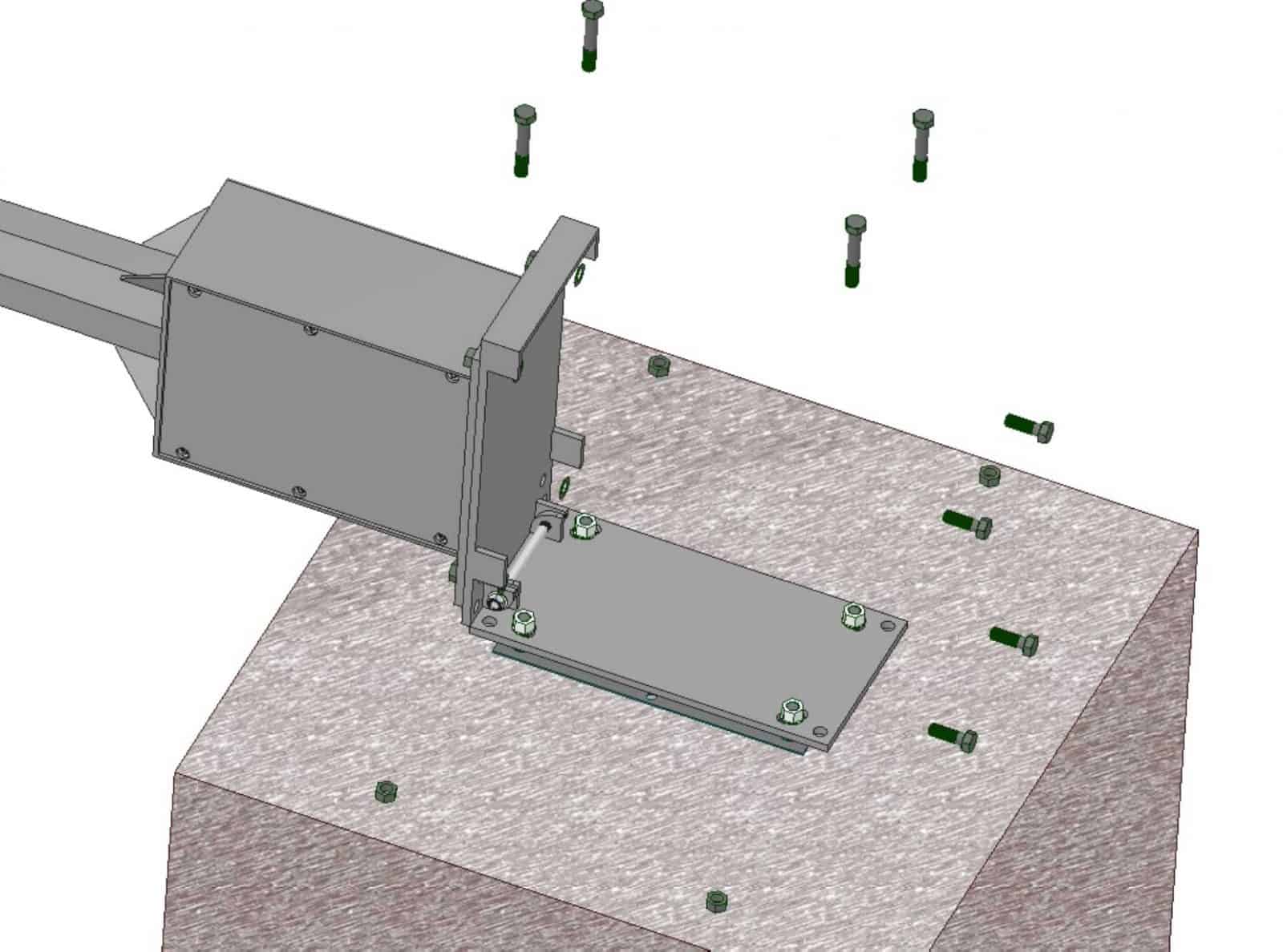 Hinged Base Plate Pole Adapter Green Frog Systems